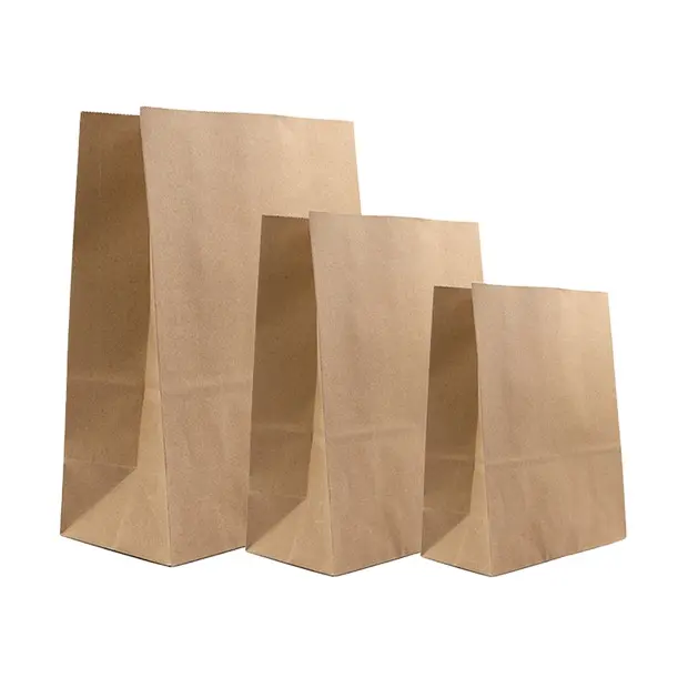 Restaurant Retail Sacks Takeout Extra Heavy Duty Groß zum Mitnehmen Kraft Brown Paper Einkaufs tüten