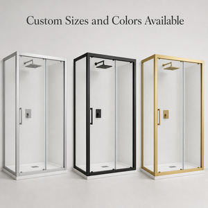 <span class=keywords><strong>Cabine</strong></span> <span class=keywords><strong>de</strong></span> <span class=keywords><strong>douche</strong></span> carrée en aluminium, porte coulissante en verre trempé imperméable pour salle <span class=keywords><strong>de</strong></span> bain - Product Image 2