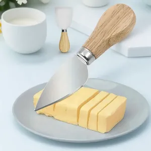 Ensemble de 4 couteaux à fromage en acier inoxydable, outils de cuisine, mini spatule à gâteau, épandeur à beurre, couverts pour la cuisine occidentale - Product Image 4