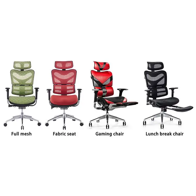 New Arrival hot sale high back ergonomic mesh seat office gaming chair with footrest