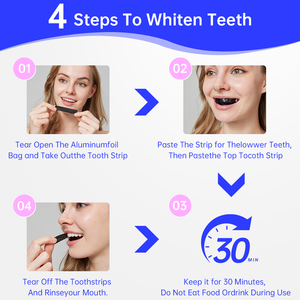 Tiras de Clareamento Dental com Carvão Ativado Marcas Privadas Altamente Eficazes na Remoção de Manchas e Restauração da Cor Original dos Dentes - Product Image 6