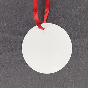 Factory Price Xmas Tree Family Holiday Decorations UV Printing Blank Metal Aluminum Double-sides Christmas Ornaments