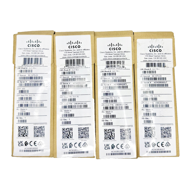 (Lot of 4) Genuine GLC-TE 1000BASE-T SFP Copper Transceiver Module RJ-45