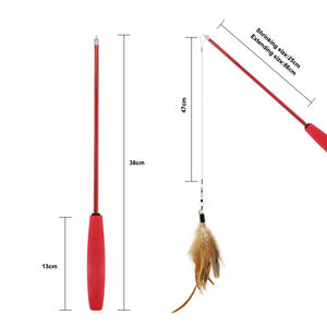 Hot Selling Modern Style Kunststoff Pet Teaser Spielzeug Interaktive Vogel feder Katzen stab für Kitty Teasing - Product Image 5