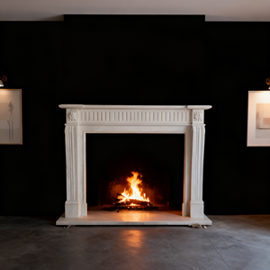 Cheminée en marbre blanc naturel au design moderne, <span class=keywords><strong>prix</strong></span> direct usine, pour usage domestique et hôtelier, installation intégrée - Product Image 1