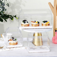 1 2 3 trous PET Portable Pâtisseries cupcake box transparent muffin cup cake boxes avec poignée