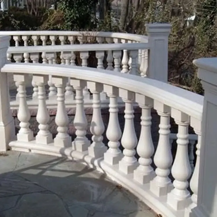 Balustrades d'extérieur en pierre de marbre sculptée, jardin, balcon