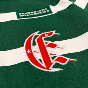 100% coton goutte épaule boutonnée chemise hommes concepteur imprimé à manches longues t-shirts personnalisé surdimensionné rayure Polo T-shirt - Product Image 4