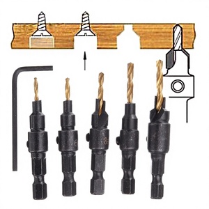 5pcs HSS 1/16 in Hex Shank Countersink Drill Bit for Steel Includes <b>Screw</b> <b>Set</b> & Wrench - Product Image 3