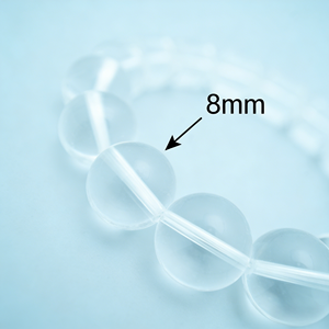 Bracelet unisexe élastique en cristal de quartz blanc naturel, perles tendance en forme de boule, pour la chance et l'énergie positive - Product Image 2