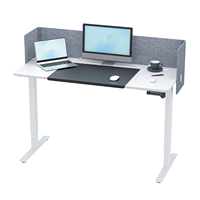 Bureau debout électrique pliable YG avec panneau d'intimité et tapis de bureau 55x24 pouces, hauteur réglable, silencieux 48 dB, design moderne pour la maison
