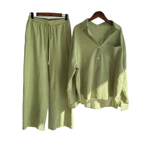 Nuevo Conjunto de 2 Piezas para Mujer, Estilo Retro, Talla Grande, Camisa de Lino y Algodón, Pantalones Holgados de Cintura Alta - Product Image 6