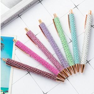 Bolígrafo de Metal con Punta de Bola de 1.0 mm, Tinta Negra, con Diseño de Corazón y Perlas de Diamantes Multicolores, Ideal para Regalo, Publicidad y Estudiantes - Product Image 4