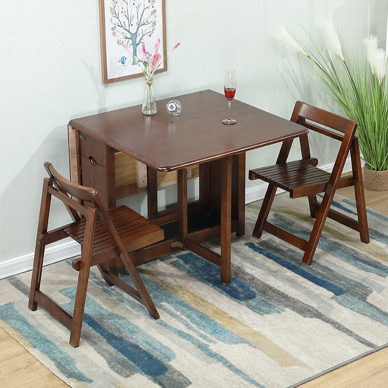 Walnut color [One table and two chairs]