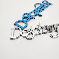 Personnalisé ABS voiture 3d chrome lettre autocollant emblèmes 3m colle adhésive voiture emblème badges