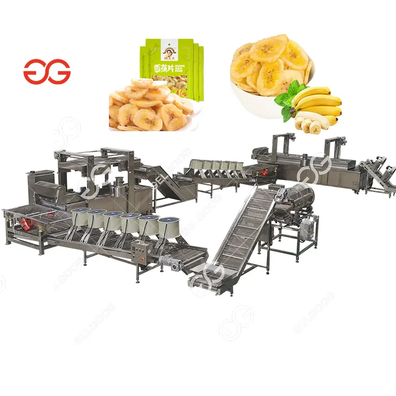 Línea de producción de freidora automática, línea de producción de Chips de plátano filipinos, máquinas para freír