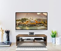 Support de moniteur, support de moniteur d'ordinateur portable à 2 niveaux, support de moniteur d'écran en bois de bureau avec organisateur de stockage