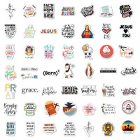 100 Pièces d'Autocollants Chrétiens Inspirants Bible Jésus pour Ordinateur Portable, Cahier, Bouteille d'Eau, Skateboard, Bagages