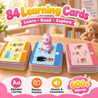 Mainan Montessori Seru & Lucu, Mainan Edukasi Anak, Kartu Kognitif dengan Kartu Flash Berbicara, Pembaca Interaktif