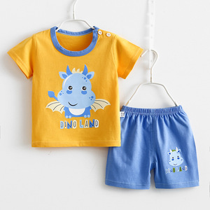 Wholesale Summer 100% Cotton Short Sleeve Baby Clothes Sets Boys Children Kids T-shirt Suit - Product Image 4