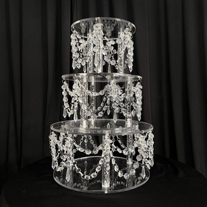 20cm/25cm/32cm Set Séparateur de Gâteau en Acrylique Entretoises de Gâteau en Acrylique pour Accessoires de Mariage, Décoration d'Anniversaire - Product Image 1