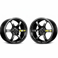 Jantes de voiture en alliage d'aluminium noir brillant à 6 branches concaves de 18 et 19 pouces 5x114.3 5x100 pour Subaru WRX BRZ Toyota GT86 Honda Civic