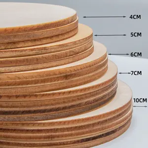 แผ่นไม้แผ่นไม้อัดทรงกลมขนาด1มม. 2มม. 3มม. แผ่นป้ายไม้แขวนประตูไม้เปล่าสำหรับตัดด้วยเลเซอร์