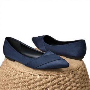Plus Size Customized Women's Lightweight PU Slip-On Solid Ballet <b>Flats</b> Pointed Toe Casual Footwear for Spring Summer Autumn - Product Image 1