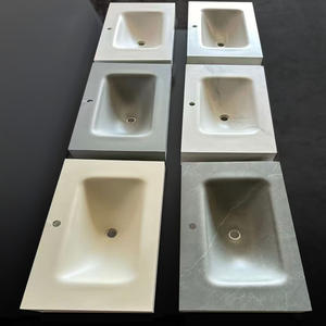 Lavabo de comptoir en céramique de 15 mm d'épaisseur au design moderne avec glaçure autonettoyante anti-salissure, installation personnalisable - Product Image 4