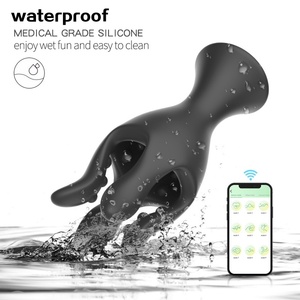 Jouet de plaisir masculin contrôlé par application, 9 fréquences, stimulateur de pénis vibrant en silicone pour hommes, <span class=keywords><strong>auto</strong></span>-masturbation - Product Image 3