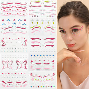 สติกเกอร์ติดหน้าลายเพชรน่ารักสีชมพูสำหรับเด็กผู้หญิง ลายผีเสื้อหรูหรา ประดับเพชร ติดตั้งง่าย กันน้ำ ติดทนนาน - Product Image 5