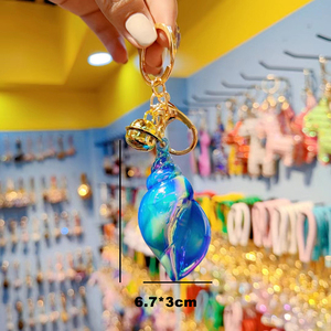 Hot bán cầu vồng màu acrylic ốc xà cừ Keychain vỏ biển Keychain - Product Image 2