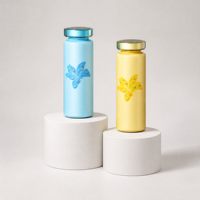 YEKEA 500ml Tumbler Stainless Steel Motif Bunga Gradasi 304 Botol Air Terisolasi Dengan Tutup Baja Cangkir Reusable