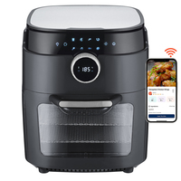 Friteuses à air intelligent 6L 7L 8L avec application Wifi Tuya fenêtre visible fours grille-pain friteuse électrique numérique profonde