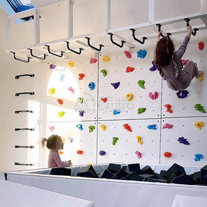 Moetry - Equipo de Gimnasio Interior para Niños con Diseño Personalizado de Dinosaurios, Muro de Escalada de Madera para Ejercicios en Casa, Barra de Mono para Gimnasia - Product Image 4