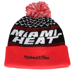 Bonnet d'hiver en tricot jacquard avec pompon <span class=keywords><strong>NBA</strong></span> Miami Heat pour les fans de basketball et les événements sportifs - Product Image 4