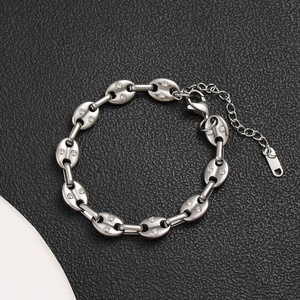 Vente en gros <span class=keywords><strong>de</strong></span> bijoux <span class=keywords><strong>de</strong></span> mode personnalisés, <span class=keywords><strong>bracelet</strong></span> en acier inoxydable avec grains <span class=keywords><strong>de</strong></span> <span class=keywords><strong>café</strong></span>, zircon et <span class=keywords><strong>diamant</strong></span>, <span class=keywords><strong>bracelet</strong></span> à chaîne pour nez <span class=keywords><strong>de</strong></span> cochon pour femme - Product Image 1
