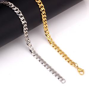2023 <b>Mens</b> Unisex Fashion Cuban Twist Chain Mixed Colors Stainless Steel Jewelry 18k Gold Plated - Product Image 5