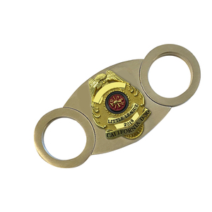 Custom Logo Black Table Top Metal Custom Logo Double Blade Cigar Cutter For Cigar Accessories