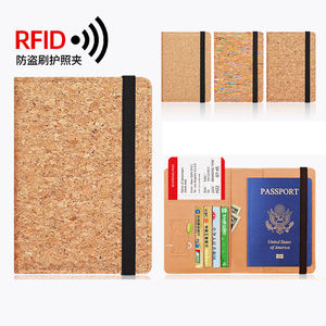 Titular de pasaporte de Cuero de corcho suave de alta calidad, etiqueta de equipaje, bloqueo Rifd personalizado, etiqueta de equipaje delgada, titular de pasaporte para juego de viaje - Product Image 1