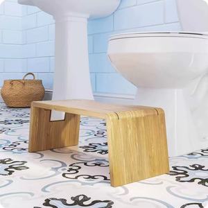 <b>Bamboo</b> Foldable Toilet <b>Stool</b> Solid Wood Anti Slip Step <b>Stool</b> For Bathroom Adult And Children - Product Image 1