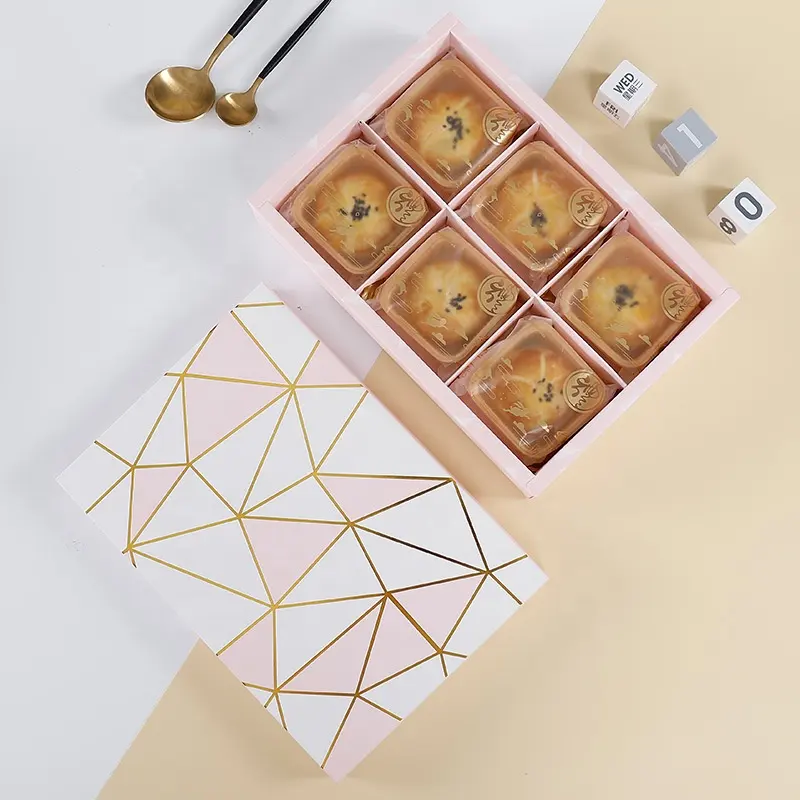 Impressão de caixas de papel de coelho comercial de luxo para pão de palha com tampa de plástico