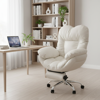 Chaise de bureau ergonomique moderne en cuir, chaise relevable, hauteur réglable, dossier haut, pivotante, confortable, chaise d'ordinateur
