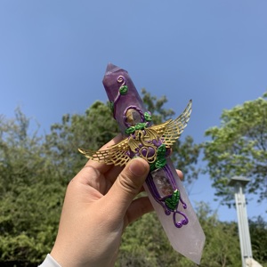 Tháp thạch anh hồng tự nhiên, thạch anh trong suốt, đá pha lê chữa bệnh, đũa phép hai đầu, làm quà tặng, trang trí nhà cửa - Product Image 2