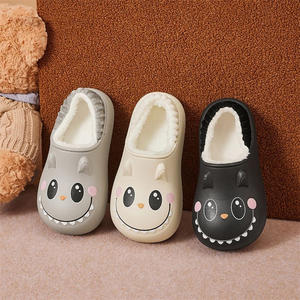 Pantoufles chaudes d'hiver pour femmes, surface en matériau EVA imperméable, motif de dessin animé mignon, pantoufles d'intérieur, pantoufles en coton pour l'intérieur - Product Image 1
