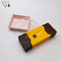투명 창이있는 맞춤형 긴 초콜릿 상자 미식가 디저트 브랜드 소매 디스플레이를위한 고급 선물 포장