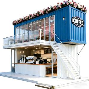 ร้านกาแฟคอนเทนเนอร์สมัยใหม่พร้อมผนังกระจกและหลังคาดีไซน์ดอกไม้สำหรับใช้งานกลางแจ้ง - Product Image 1