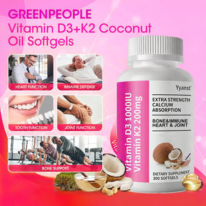 OEM/ODM Pure Vegan Essence Softgel Capsules Support Bone Heart Health <b>Vitamin</b> D3 K2 Adult Use Low-Fat Extra Strength Calcium - Product Image 6