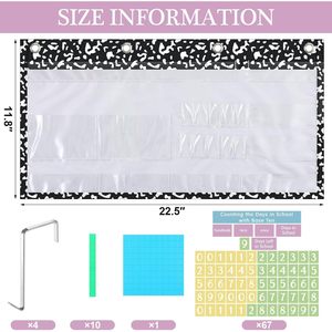 Tableau de poche pour compter les jours, outil pédagogique pour la valeur des chiffres en base dix en classe - Product Image 2