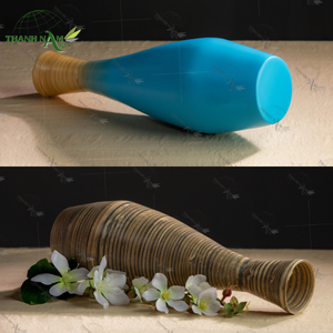 Decoración del hogar bambú lacado rústico y moderno florero de bambú colección sala de estar arreglo floral hogar - Product Image 1